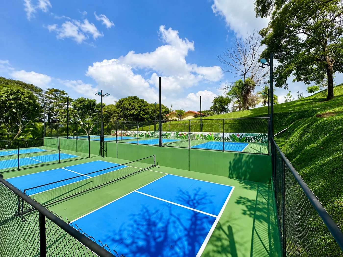 The four dedicated outdoor pickleball courts at Bella Vista Private Resort near San Ramón, Costa Rica