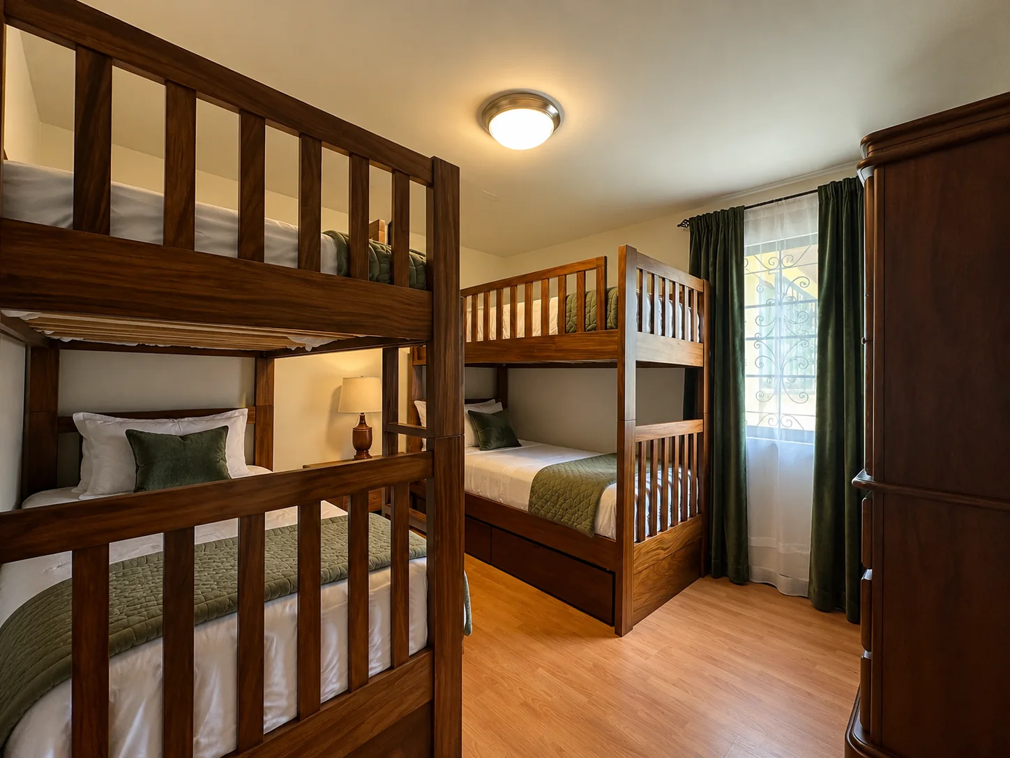 Guest House bunk room with bunk beds at Bella Vista Costa Rica